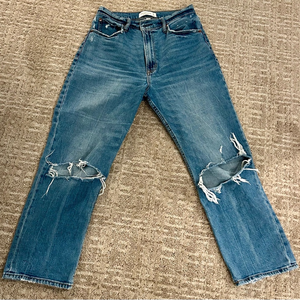 Abercrombie The Ankle Straight Ultra High Rise Curve Love